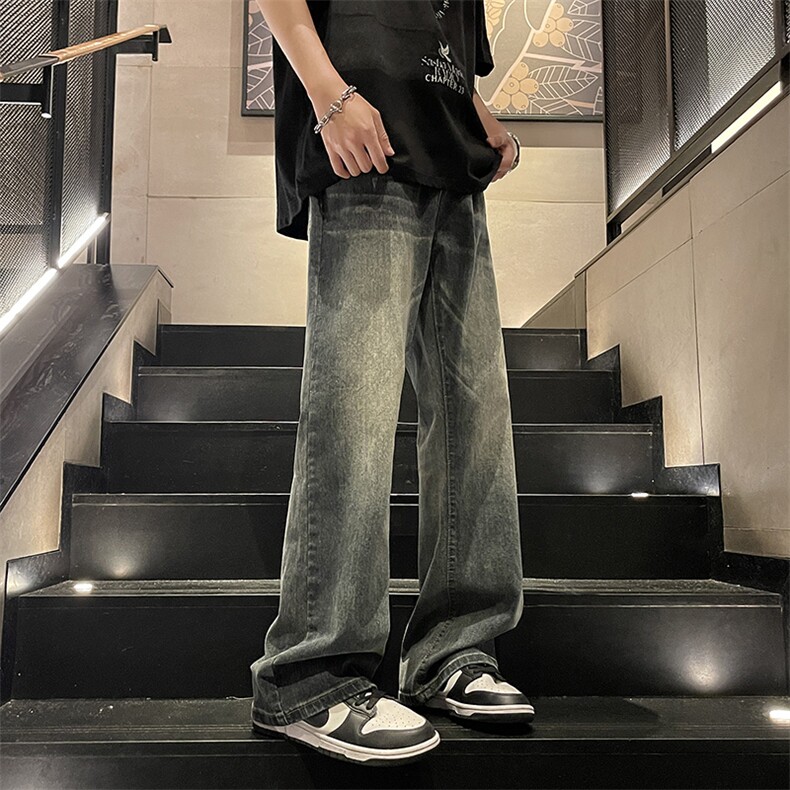 美式潮流高街复古宽松水洗牛仔裤K2374P55,男装牛仔裤,电商D325