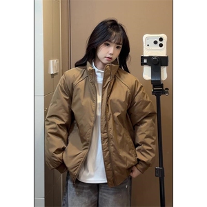 现货美式高街休闲棉衣夹克三防立领纯色户外工装加厚棉服外套图片