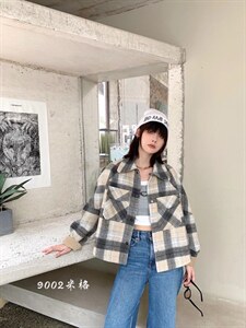 现货，毛呢加里厚外套图片