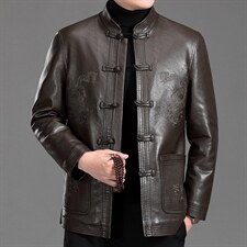 BAMJ-7002钱塘2002-2中年男士春秋季新款休闲商务夹克外套P117，男装皮衣，钱塘207-2