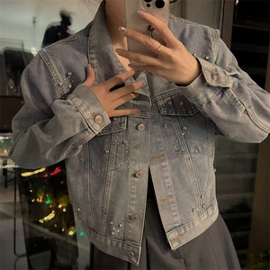 小个子重工汤钻牛仔外套女2025春季新款时尚短款上衣 C777-98图片