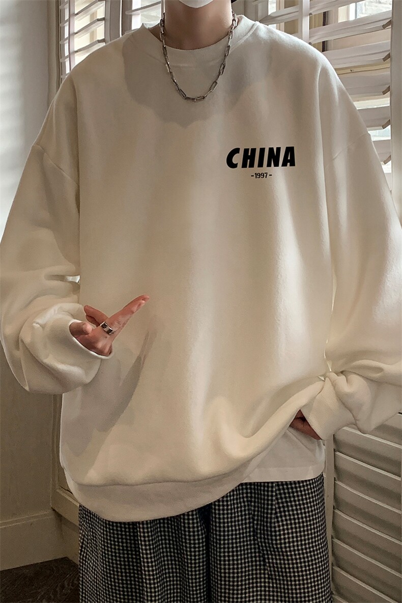 圆领卫衣男大码加厚加绒长袖t恤男S6248-P28加绒款-P33,男装卫衣,电商A040