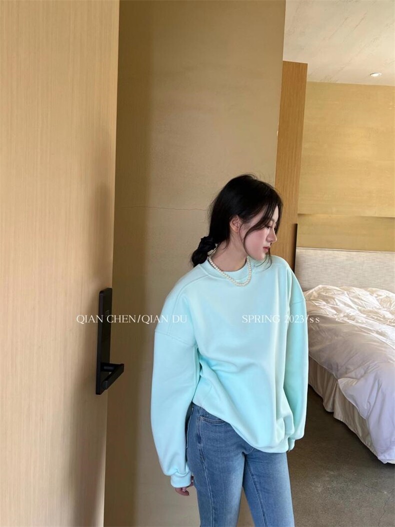 现货春季新款简约卫衣，女装卫衣/绒衫，QIANCHEN 谦晨(1F)