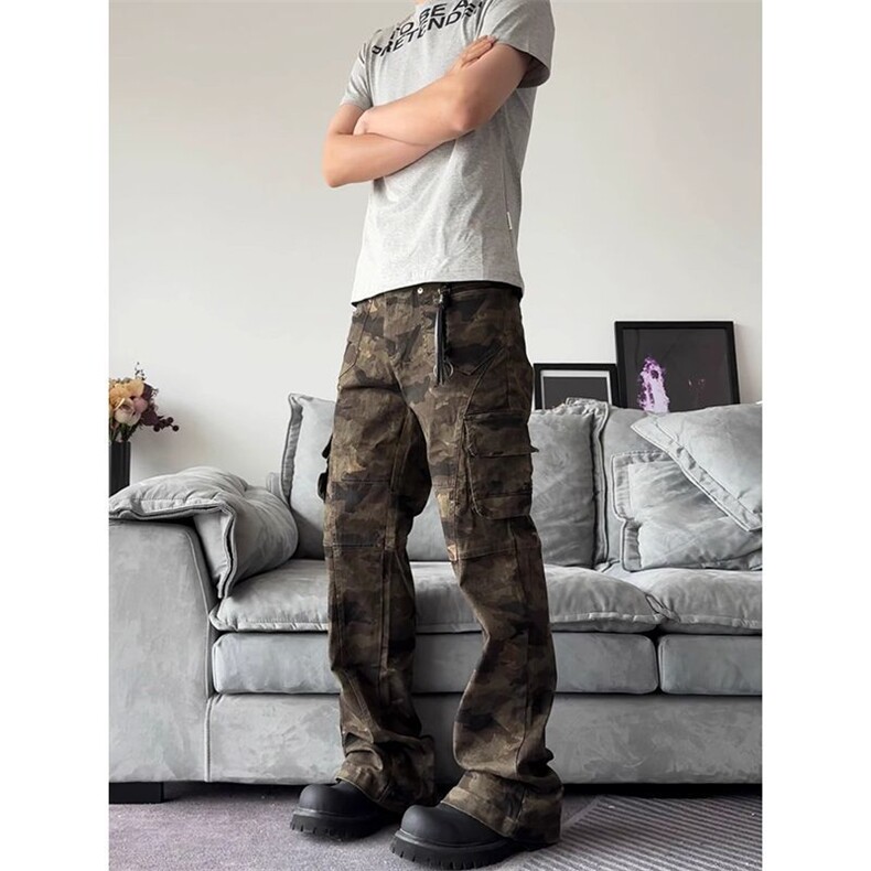 1506-1/NK551/P46大口袋工装裤男女潮牌美式高街修身显瘦微喇叭裤，男装工装外套，星座1506-1