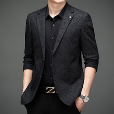 男士2023年秋季新款长袖休闲西服中青年纯色便服外套AJY8615-P175，男装西服，电商B212（原钱塘6029）