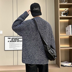 【抖音得物】2025秋季时尚毛衣针织衫男士圆领宽松长袖，男装针织衫/毛衣，电商A113