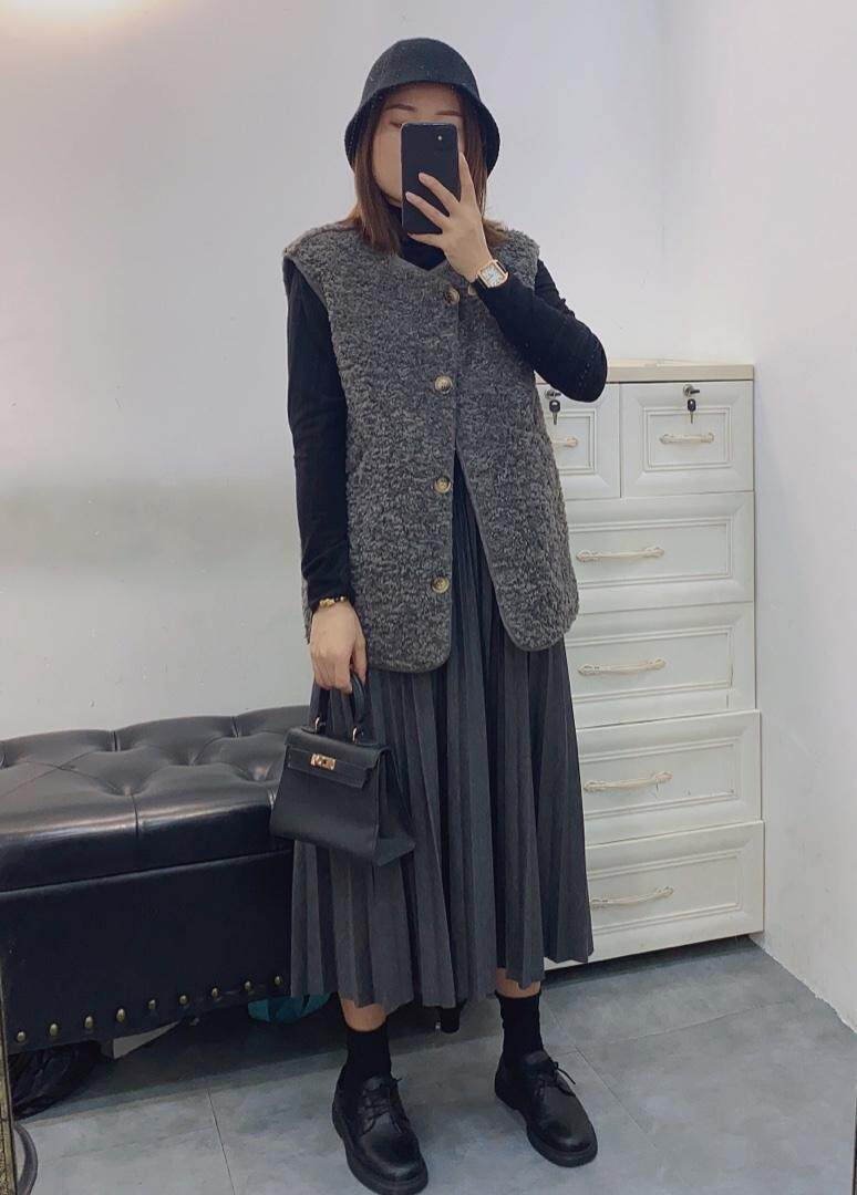 2021冬季皮毛马甲，女装马甲，曼希野