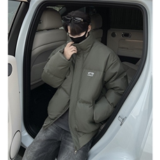 冬装新品港风PU软皮棉服刺绣logo棉衣休闲加厚外套男G1103P128，男装棉衣，电商A339