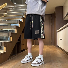 小熊拼接短裤男士休闲五分裤夏季直筒裤刺绣潮流A266-KZ707-P25，男装休闲裤，电商A266