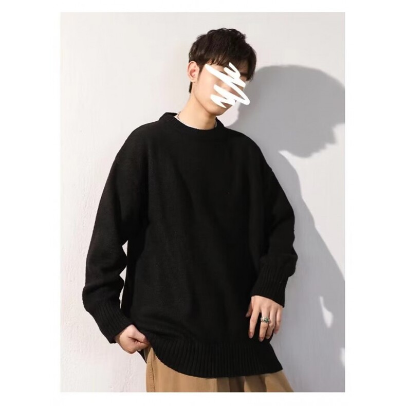 1506-1/MYM011/P42秋冬慵懒风红色毛衣圆领男高级感外穿男女情侣,男装针织衫/毛衣,星座1506-1