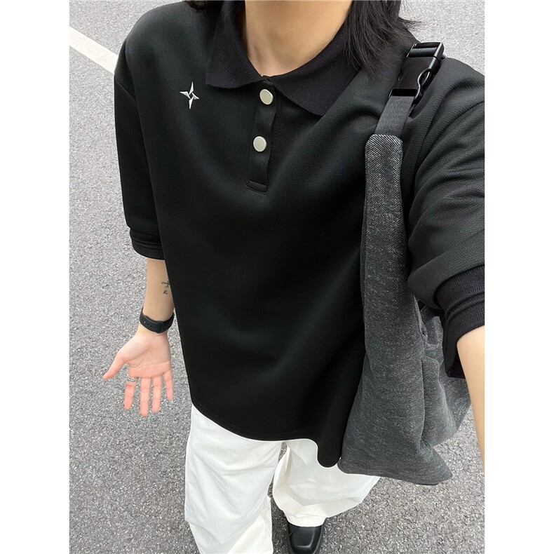 主推2025网眼珠地棉POLO衫夏季刺绣短袖翻领半袖上衣恤衫S420特38，男装Polo衫，电商A233-1