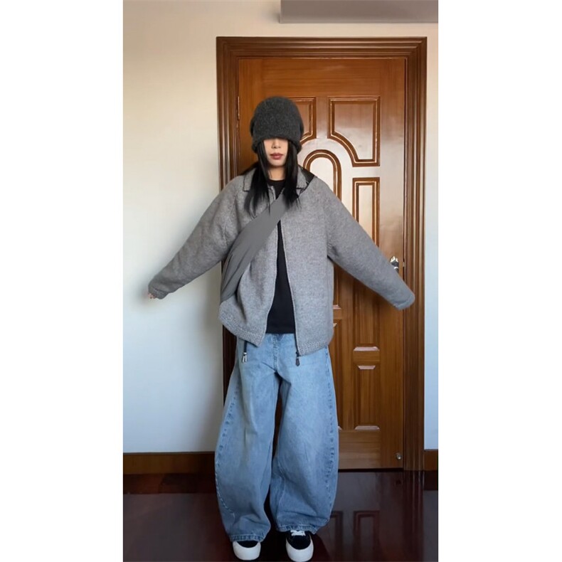【有货】M349CC-特P65翻领毛衣开衫男慵懒拉链开衫针织外套,男装针织衫/毛衣,星座1007（原301D）