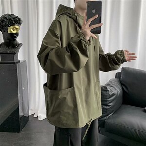 秋冬外套ins潮韩版宽松夹克复古港风连帽chic上衣853-p35加绒p45，男装夹克，星座1008-2