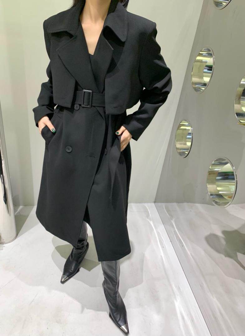 秋季新款极简垫肩风衣，女装风衣，AUDREY WANG