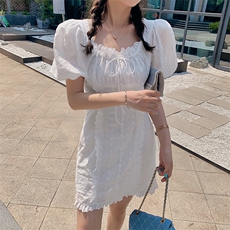 大货已出绣花款镶边包扣夏季裙（原8605）225-1937（），女装连衣裙，浙宝225