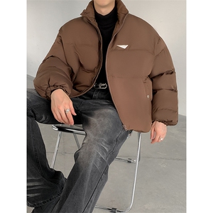 冬季美式cleanfit金属标装饰棉衣男短款面包服外套M1029特P85图片