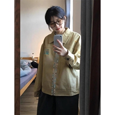 春季新款港风美式复古宽松中长款翻领工装夹克设计感JK1432-P95，男装夹克，星座313A(原308A-2)