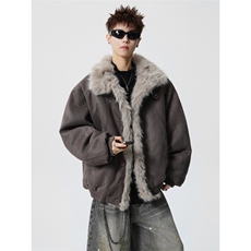 706-LK8181-P118现货冬季座山雕加厚棉服大翻领毛绒外套，男装棉衣，星座706