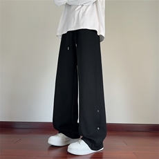 秋季新款休闲裤男宽松直筒裤排扣运动裤卫裤K7708-特P45控78，男装休闲裤，星座209-2