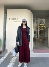 2025百搭简约小方领长袖连衣裙，女装连衣裙，东正羊绒