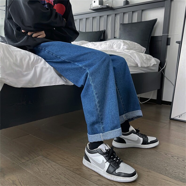 2025春款宽松直筒裤百搭休闲裤纯色牛仔男A080-9231-P30控48,男装休闲裤,电商A080