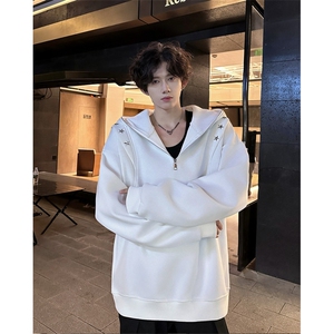 秋冬新款设计星星铆钉拉链连帽卫衣常规p75 加绒p85图片
