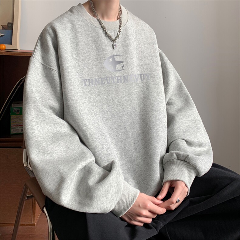 ！圆领卫衣男装港风长袖T恤男外套男WY164-P28,男装卫衣,电商B367