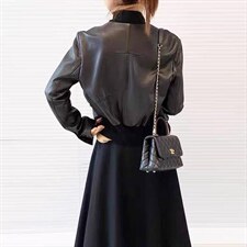 2022秋季新款高级感百搭气质皮衣，女装皮衣，L·H·X