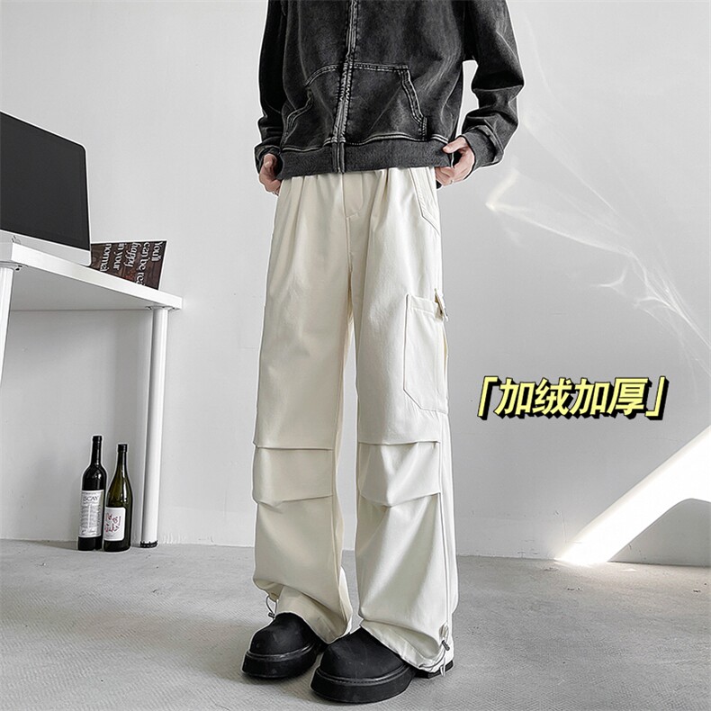 A408-24K86083JR-P65-X89-S-2XL 伞兵工装裤男多口袋阔腿休闲长裤图片