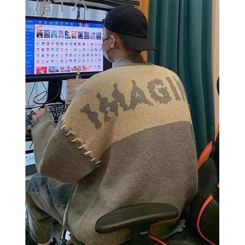 简约气质文艺慵懒潮流时尚原宿新款长袖毛衣百搭ins流行M886,男装针织衫/毛衣,星座1116A（原606A-3）
