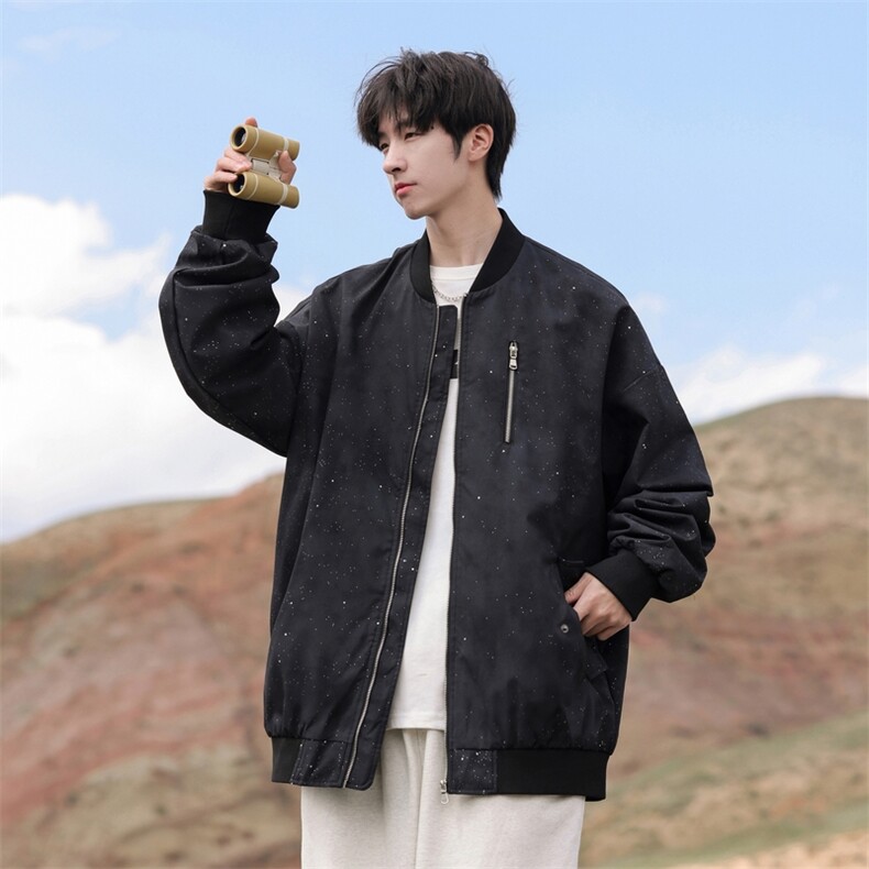 G0123-P72秋季新款日系cityboy满天星立领宽松夹克,男装夹克,星座109