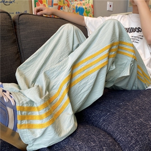 抖音品质夏季新款三条杠运动休闲宽松冰丝裤B315-K24222-p55控78图片