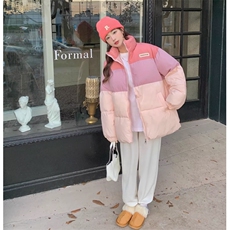 韩版渐变色棉服女2025冬季新款宽松棉衣外套学生面包服潮，男装棉衣，星座506A