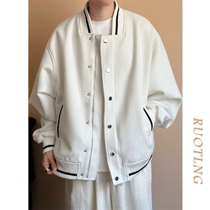 现货-春季呢子棒球服潮牌宽松时尚外套休闲呢子夹克-AJ23058-P115图片