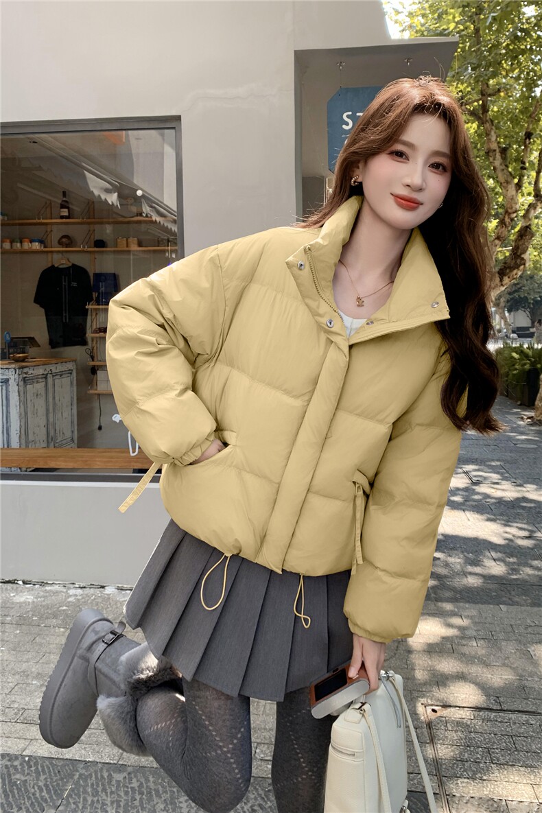 现货新款独特超好看短款羽绒服女款冬季立领面包服小个子羽绒外套,女装羽绒服,网红馆