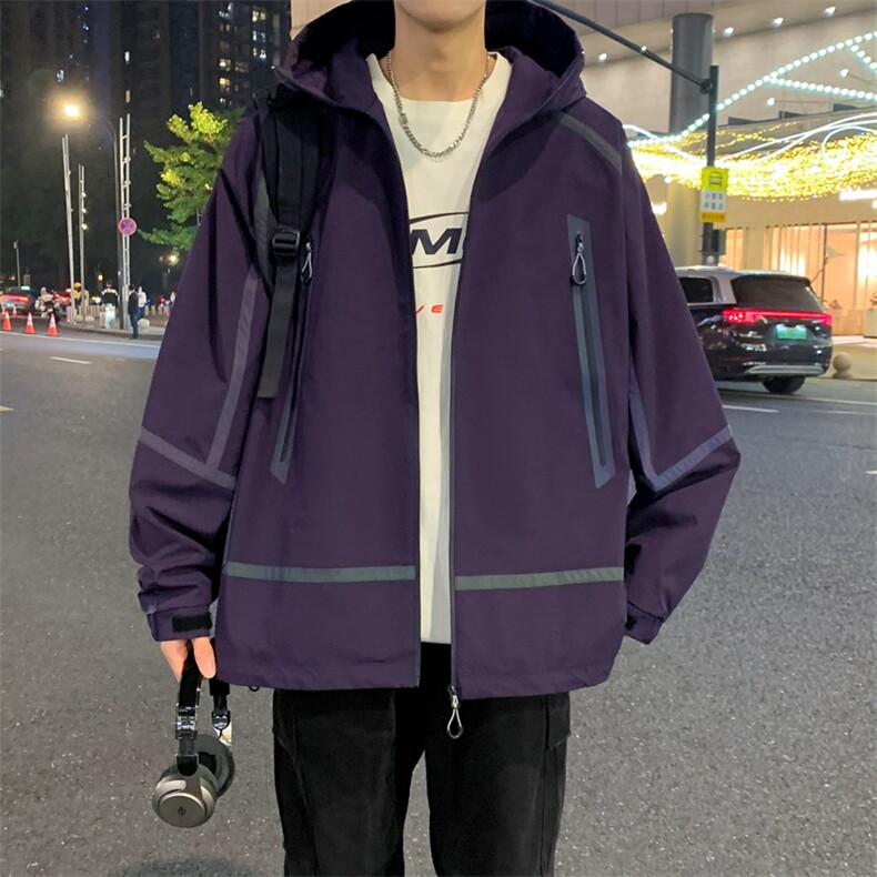 旅行户外冲锋衣春季新款连帽防风防水工装夹克男A406JK3511P85,男装夹克,星座309（原A406）