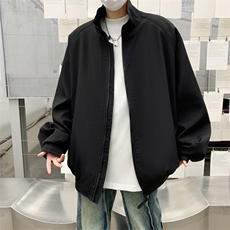 棕咖色外套男春秋痞帅高级感潮牌美式无帽立领日系复古棒球服夹克，男装夹克，星座505-2（原电商A260-1)