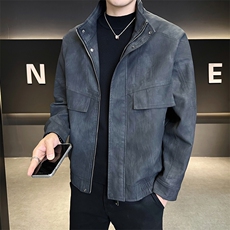 皮衣外套男秋季2025新款宽松潮流休闲皮夹克C317-J8805-P155，男装夹克，电商C317