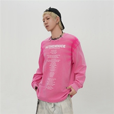 （300克双纱洗水）高品质美式潮牌胶浆印花长袖T恤1015-CT15-P69，男装T恤，四季星座1015
