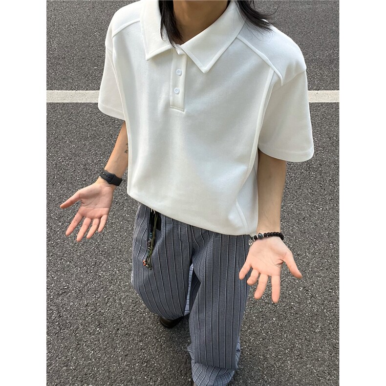 主推2025重磅夏季简约新款百搭翻领POLO衫短袖T恤男S417-特28,男装Polo衫,电商A233-1