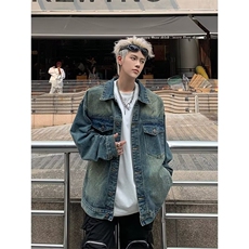 牛仔外套男女士韩版潮流高街帅宽松202秋冬ins新款外套W6213-P65，男装工装外套，星座412-3