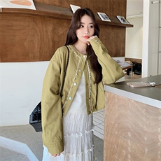 牛仔手工串珠外套2C323p155k228，女装短外套，2C323
