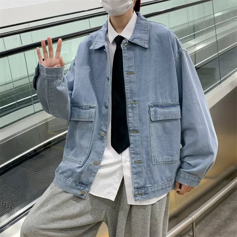 秋季牛仔外套男宽松韩版潮流痞帅港风J9917P50,男装夹克,星座1116-2