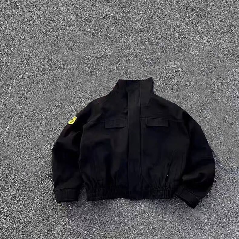 美式复古立领牛仔外套男女春秋冬季潮流vintage加绒J60-P130,男装工装外套,星座1109-4