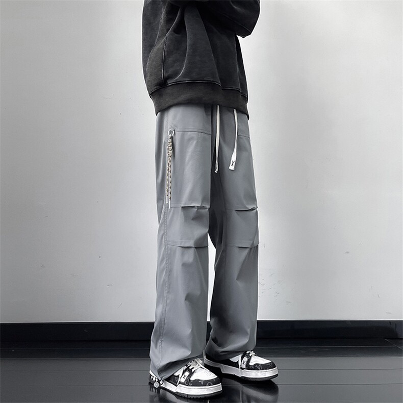 港风秋冬款男休闲裤抽绳长带装饰抽绳束脚长裤H086P40,男装休闲裤,星座1013-1