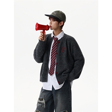 【现货】XZ1218MY6503特价P53美式复古慵懒风针织开衫毛衣，男装针织衫/毛衣，星座1218（原611-3）