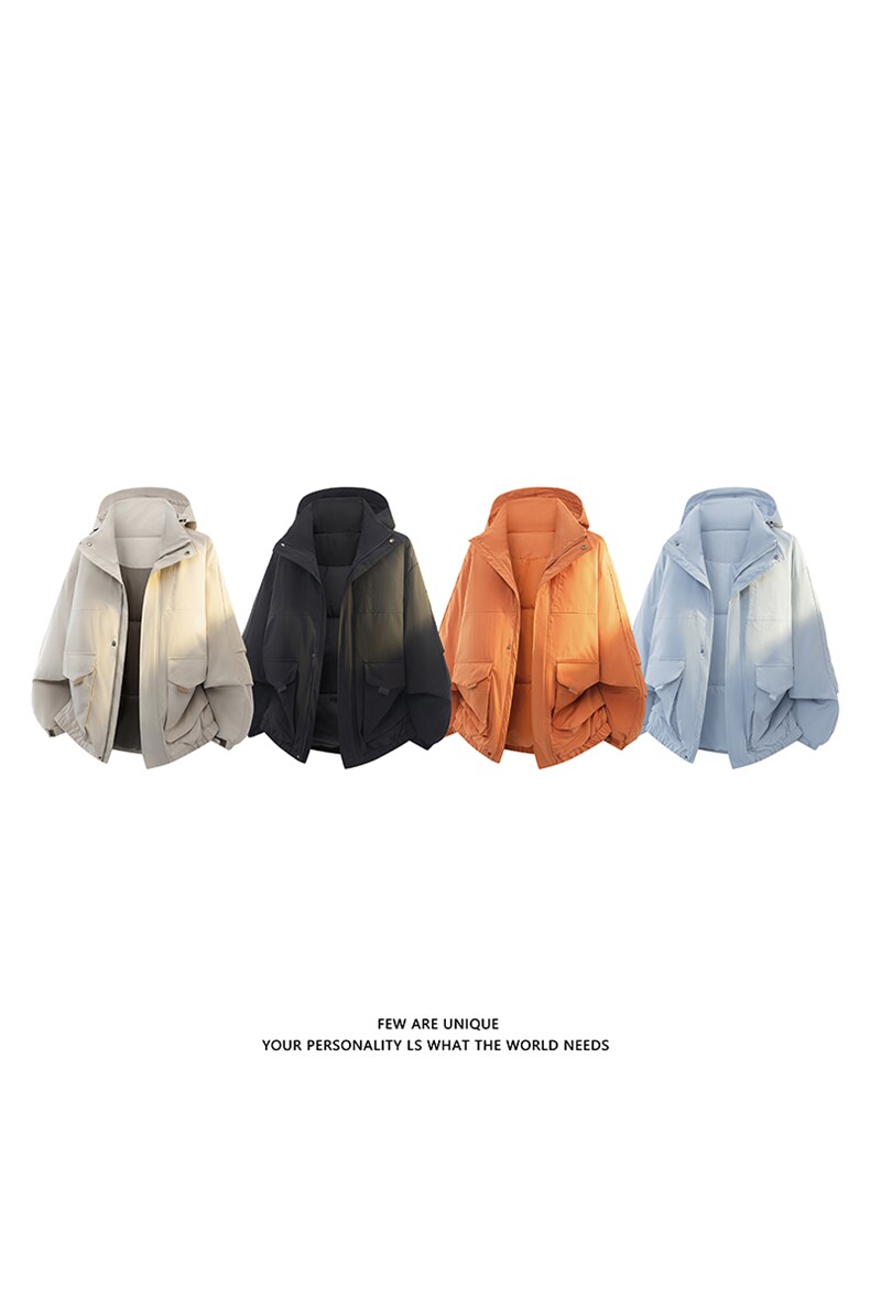 白底美式机能工装棉服男女冬季加棉加厚休闲连帽外套-A2356P95,男装棉衣,电商B241
