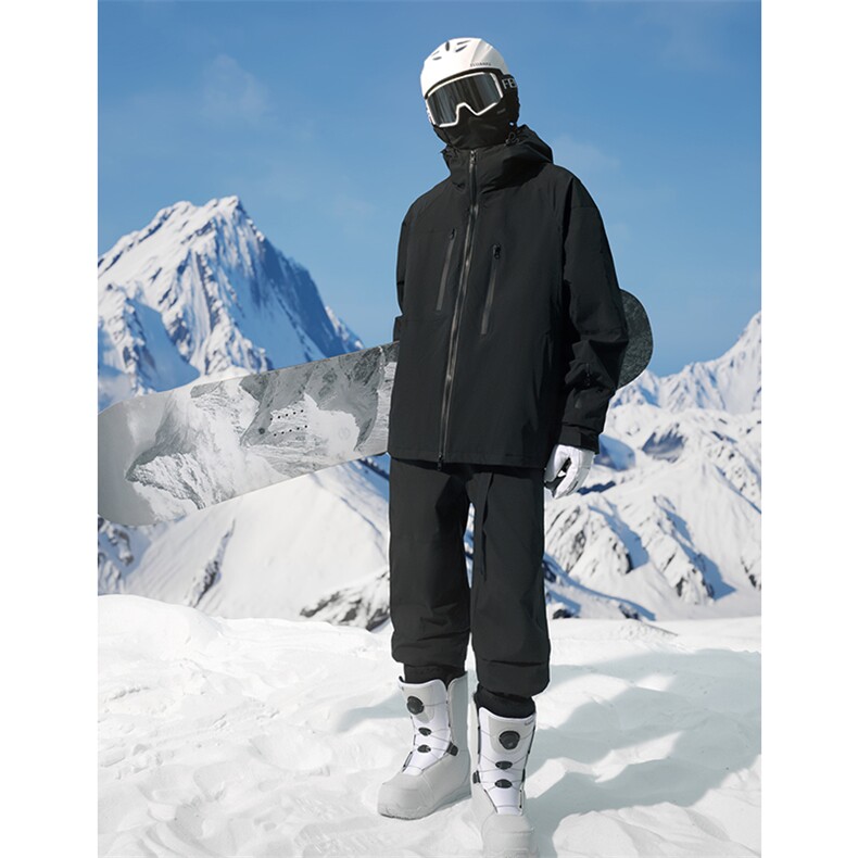 冬季单板双板防风防水拉链男加棉滑雪服套装M70+K1002J加绒-P215，男装休闲套装，电商A001
