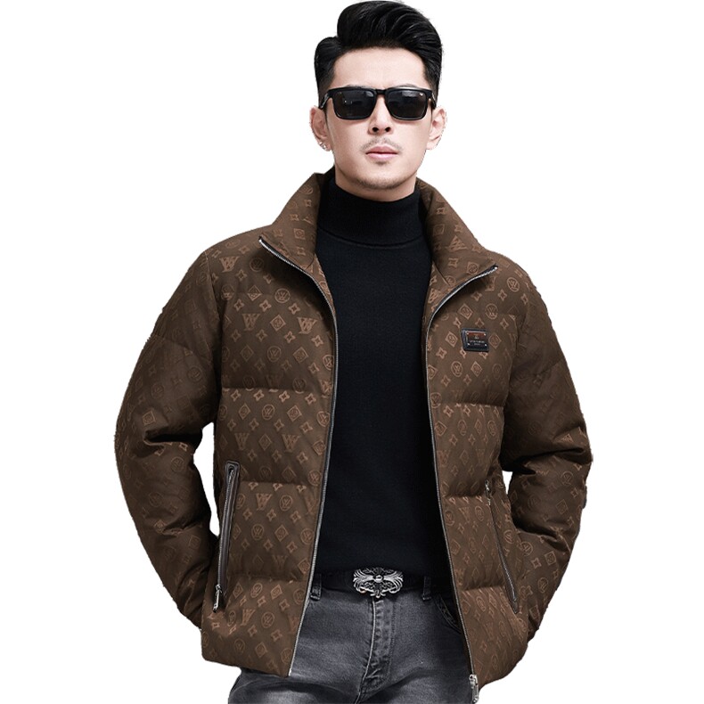 高品质连帽短款90白鸭绒羽绒服外套中青年男装加厚羽绒服夹克,男装夹克,钱塘723