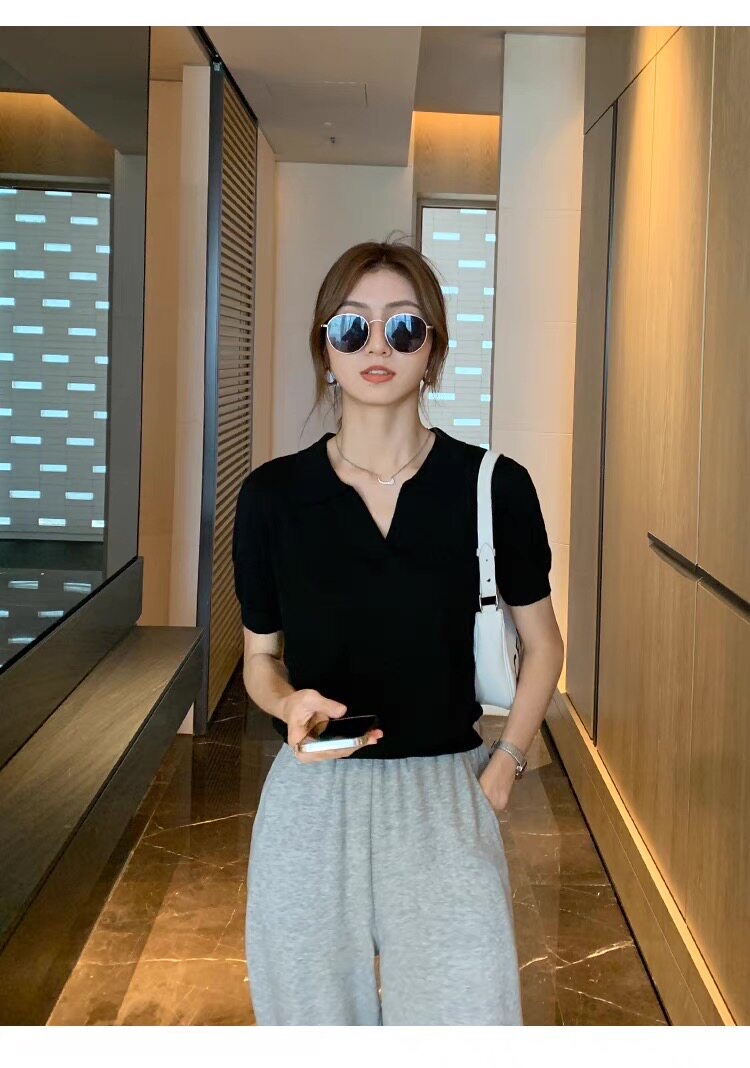 2025夏季新款短袖t恤女宽松百搭时尚洋气减龄体恤衫上衣,女装T恤,雪真羊绒
